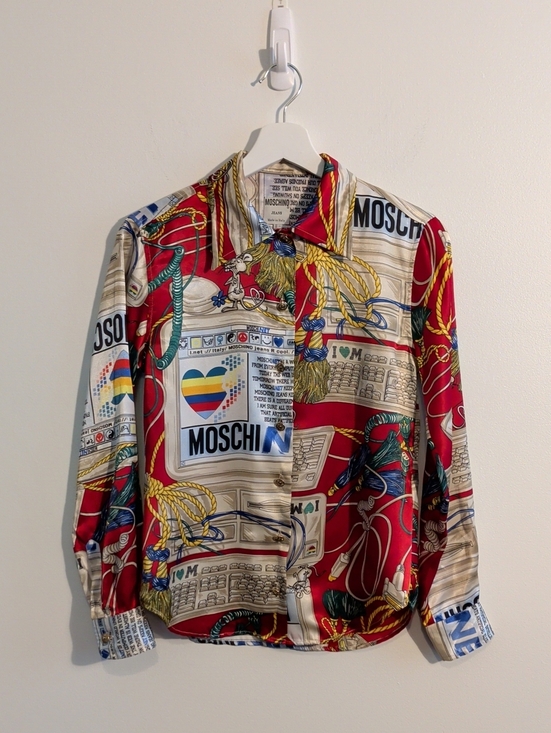 Moschino Tops - VINTAGE MOSCHINO 'apple mac' parody print blouse - size 4